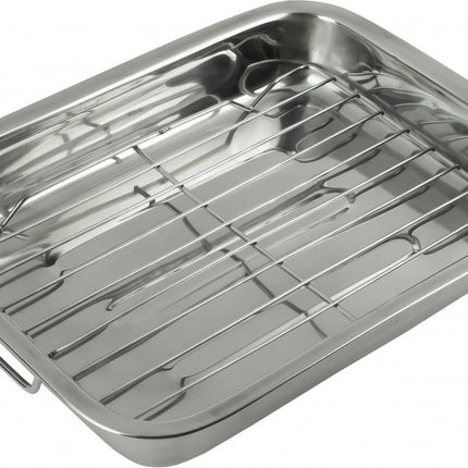 Rôtissoire, Plaque de cuisson avec grille - 36 x 27 x 5,5 cm