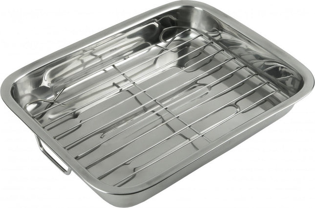 Rôtissoire, Plaque de cuisson avec grille - 36 x 27 x 5,5 cm