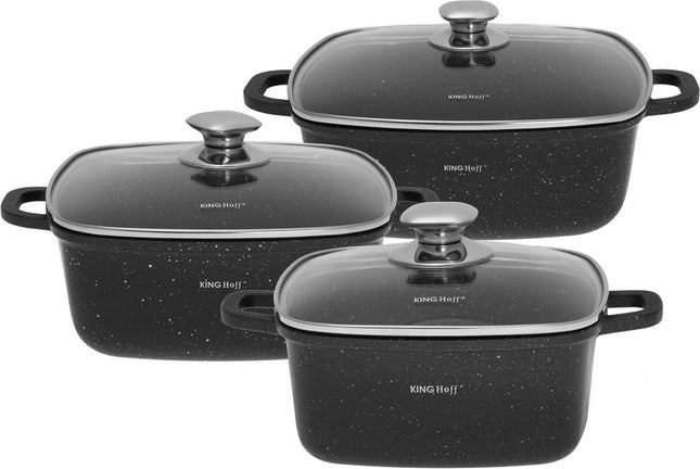 Kinghoff - Batterie de cuisine - 6 pièces - revêtement marbré