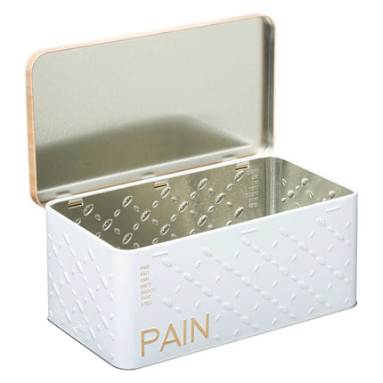 Boîte à pain en métal décoratif gaufré