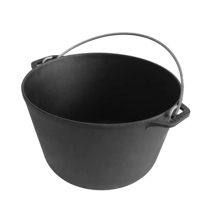 Brizoll KT06-1 Bouilloire en Fonte avec Couvercle 6L - Idéale pour la Cuisine au Feu de Bois, le Camping et les Pique-niques