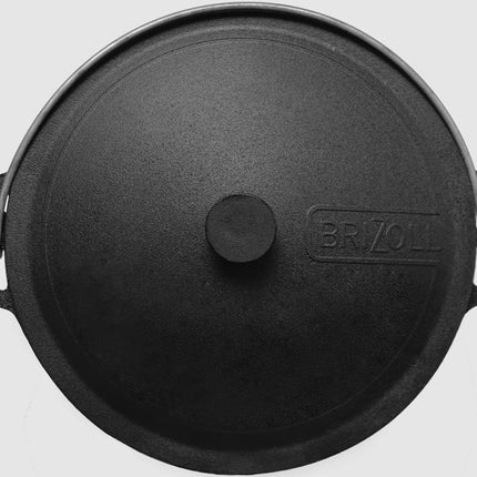 Brizoll KT06-1 Bouilloire en Fonte avec Couvercle 6L - Idéale pour la Cuisine au Feu de Bois, le Camping et les Pique-niques