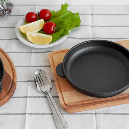 Brizoll Casserole de service en fonte - plat à gratin sur planche