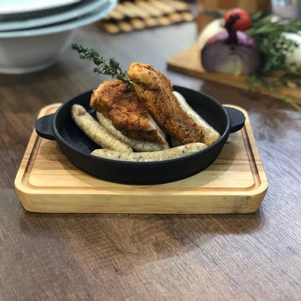 Brizoll Casserole de service en fonte - plat à gratin sur planche