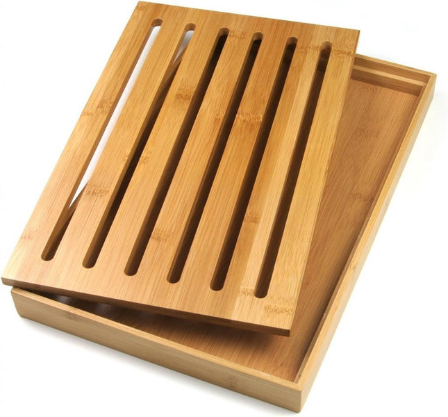 Planche à pain - bambou - ramasse-miettes - 37x23,5x3cm