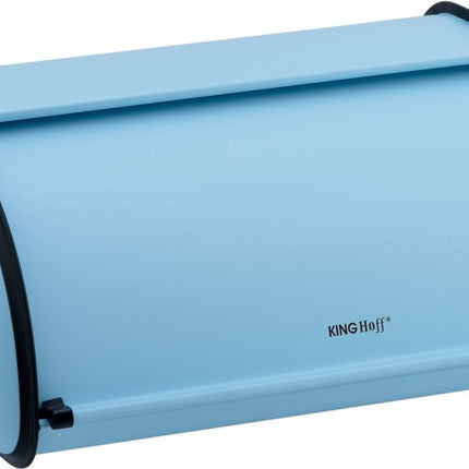 Kinghoff - Boîte à pain - Acier inoxydable - Bleu clair - Rétro - 36x24x15 cm