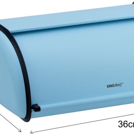 Kinghoff - Boîte à pain - Acier inoxydable - Bleu clair - Rétro - 36x24x15 cm