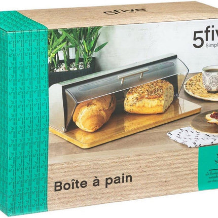 Boîte à pain en bambou avec couvercle - 39 x 28,5 x 14,5 cm