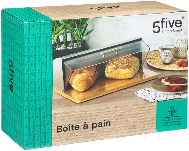 Boîte à pain en bambou avec couvercle - 39 x 28,5 x 14,5 cm