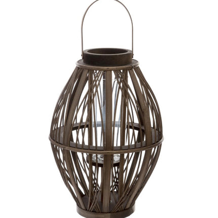 Lanterne en rotin tressé marron XL
