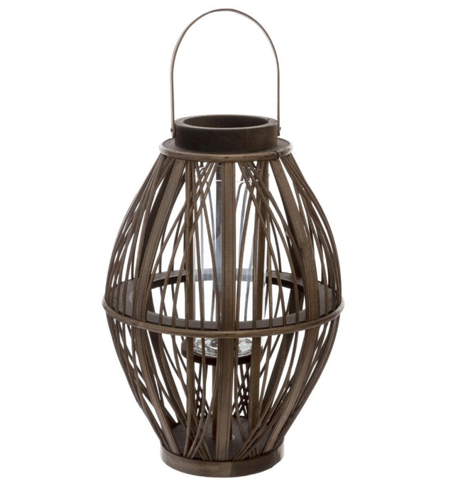 Lanterne en rotin tressé marron XL