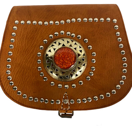 Sac en cuir marocain clouté