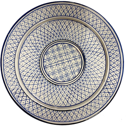 Plat marocain bleu et blanc 35 cm