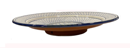 Plat marocain bleu et blanc 35 cm