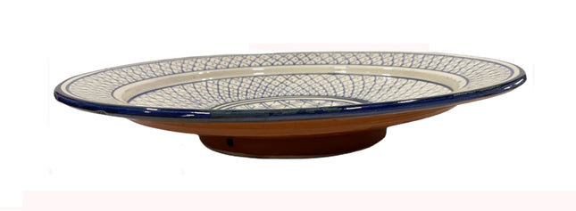 Plat marocain bleu et blanc 35 cm