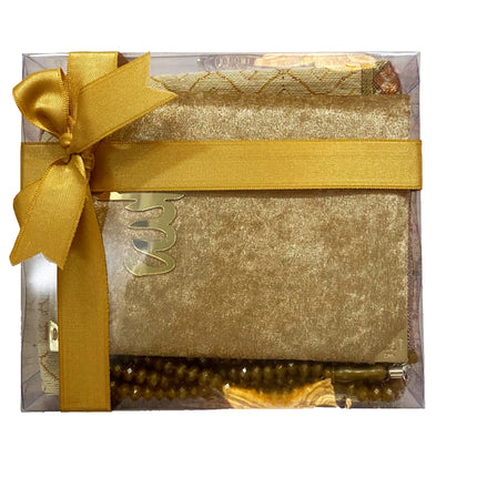Coffret cadeau tapis de prière, tasbih et livret de douas