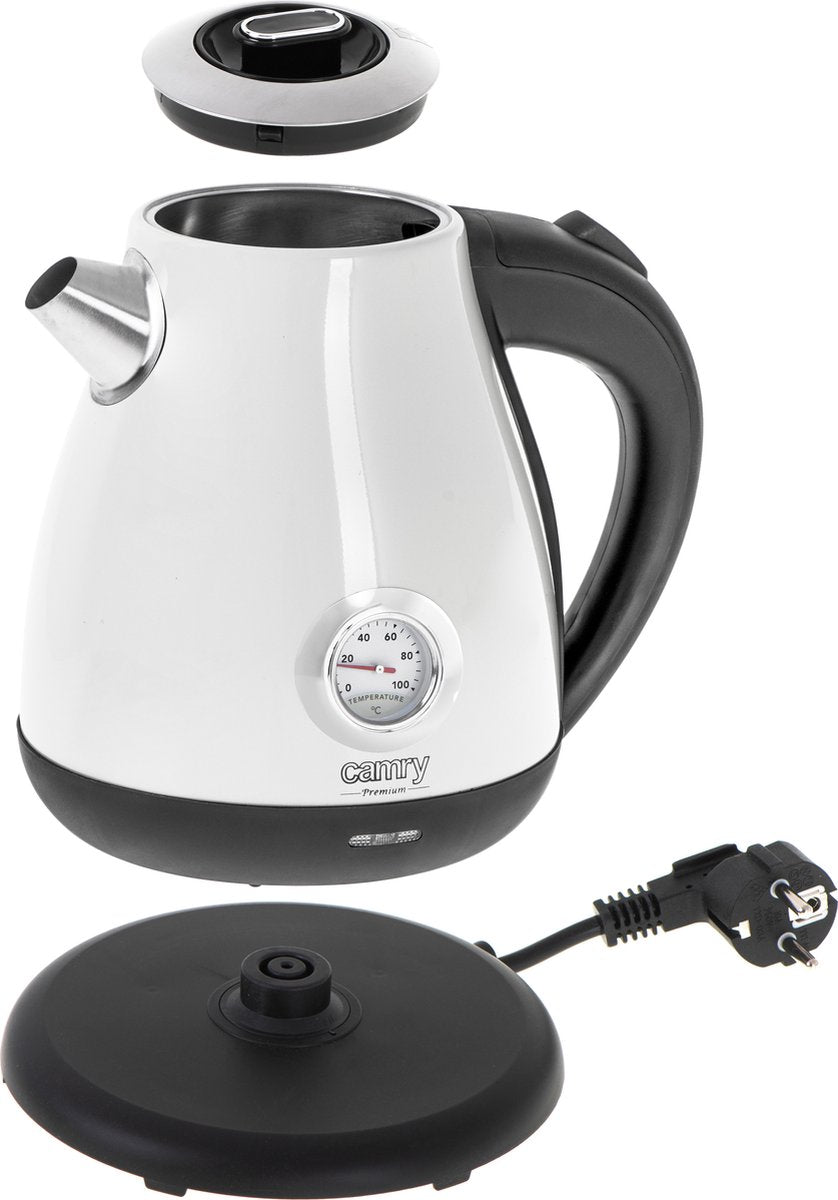 Elektrische waterkoker met thermometer - 1.7 liter - WIT