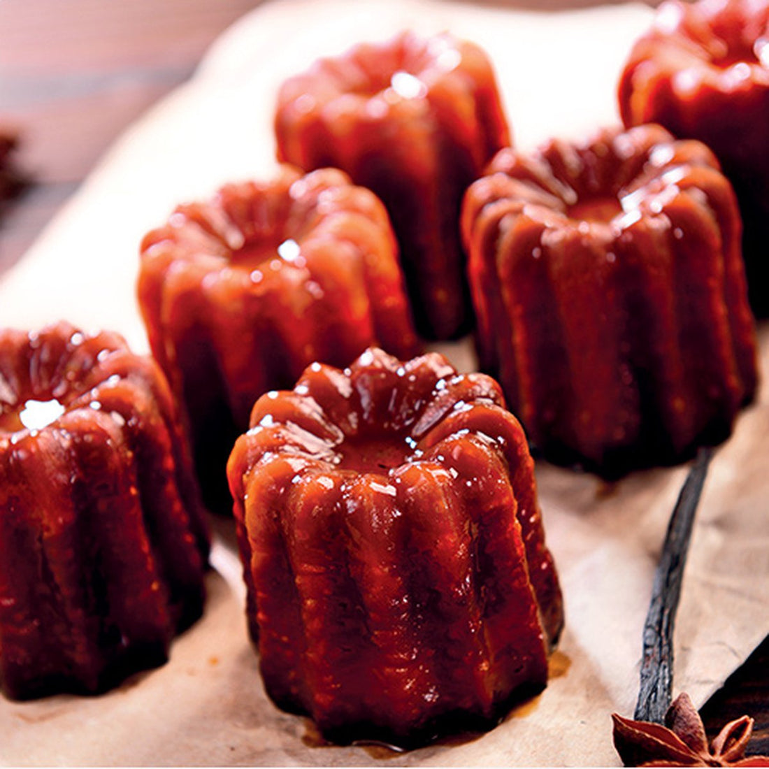 Cannelés bakvorm van siliconen – 30 vormen, rood, 30,6 x 23,2 x 4 cm – foto 3