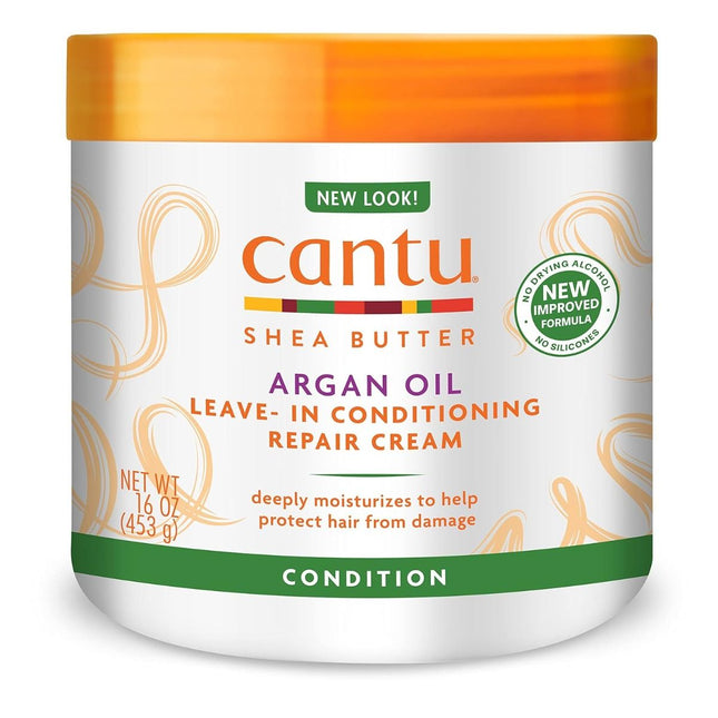 Cantu Crème réparatrice revitalisante sans rinçage à l'huile d'argan 453 g