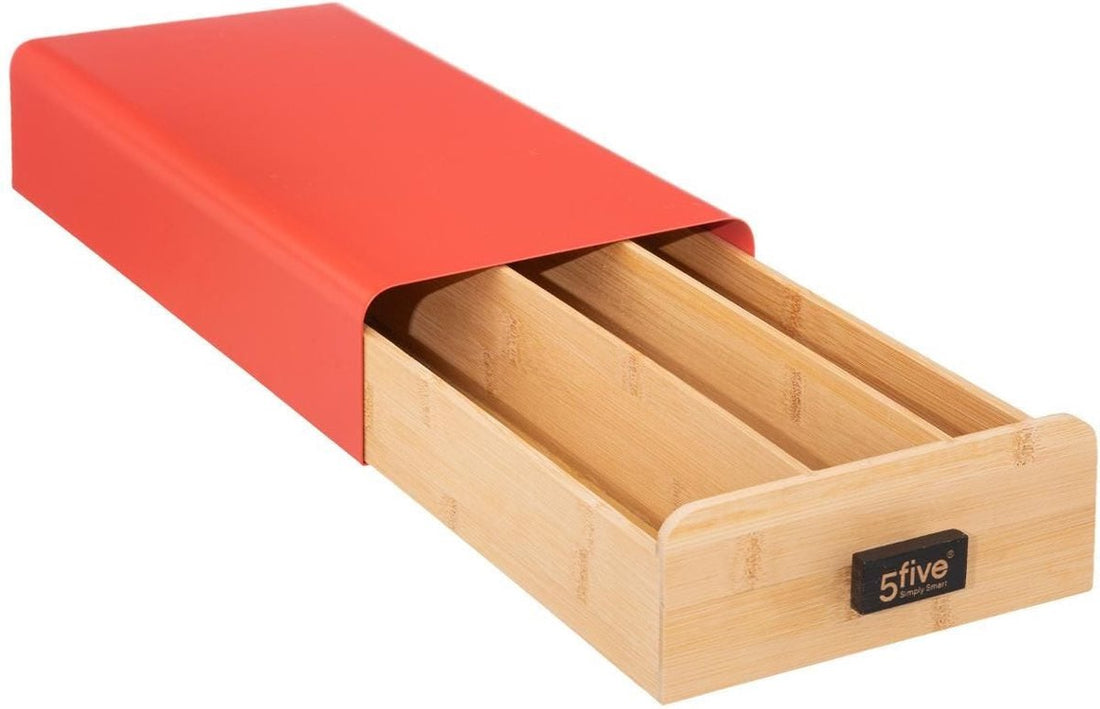 Capsule houder - dispenser lade bamboe hout/metaal 30 capsules