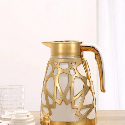 Bouteille isotherme - Bouteilles thermos - 1L - Carafe isotherme avec détails dorés