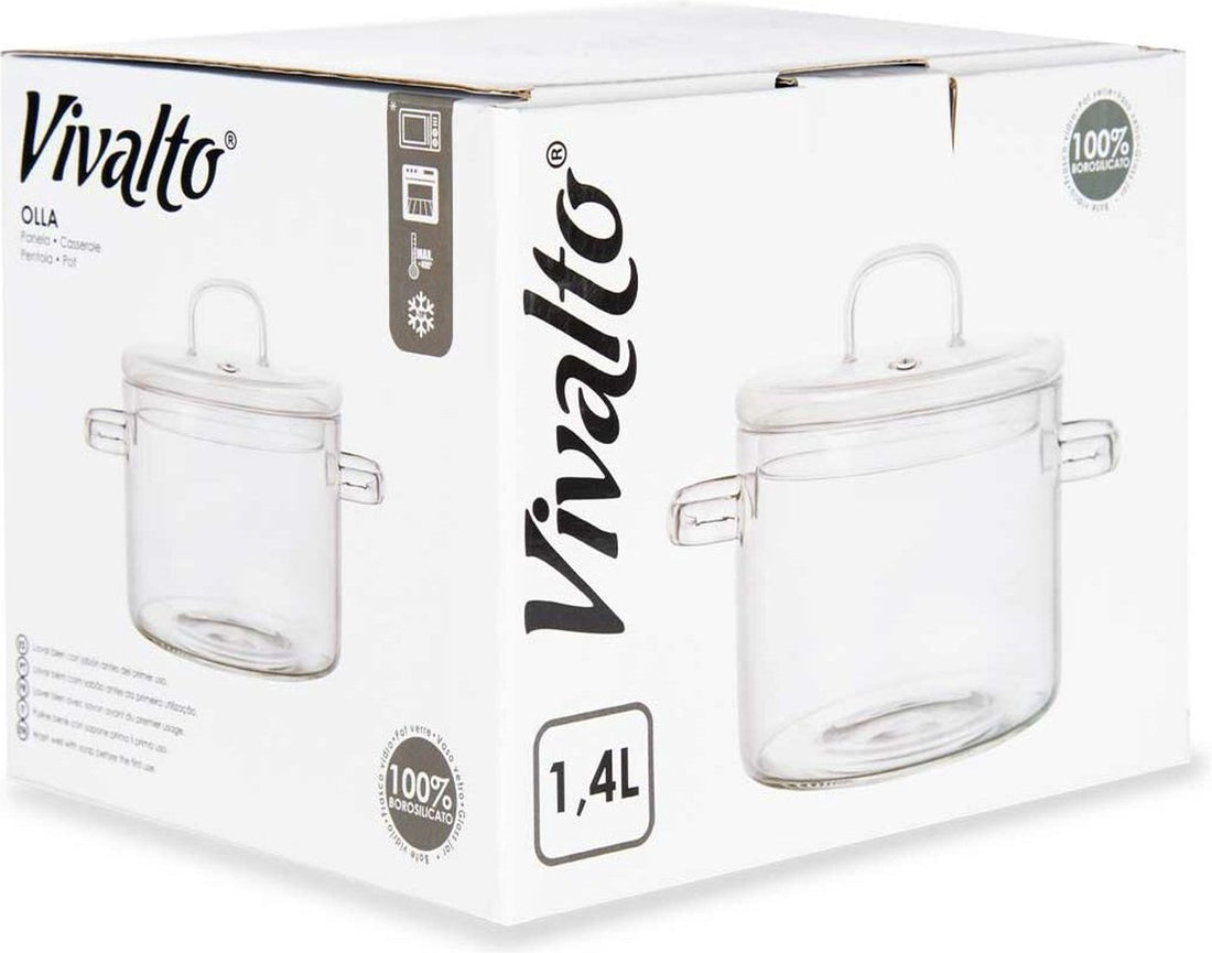 Casserole dish with lid Borosilicate glass Transparent