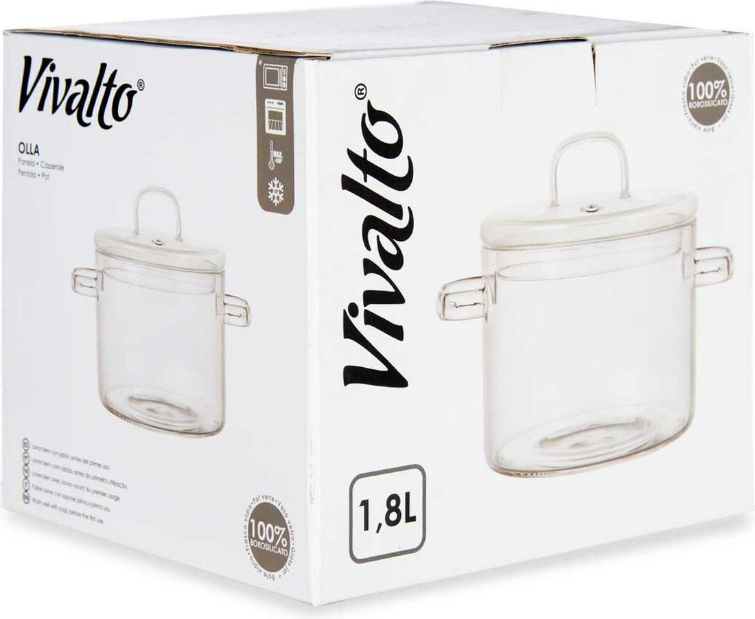 Casserole dish with lid Borosilicate glass Transparent