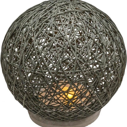 Lampe de table - ⌀ 18,5 cm - Vert foncé - Pied en ciment