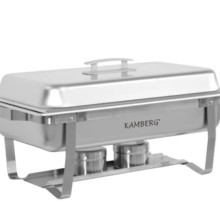 Chafing dish 9 L - chauffe-plat - maintien au chaud - avec couvercle - réchaud de buffet