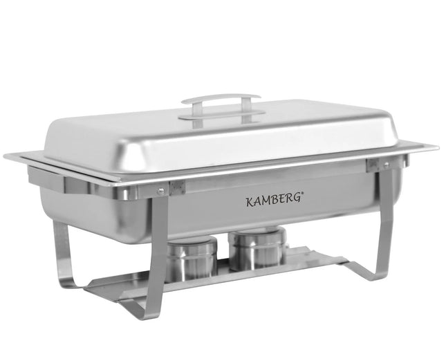 Chafing dish 9 L - chauffe-plat - maintien au chaud - avec couvercle - réchaud de buffet
