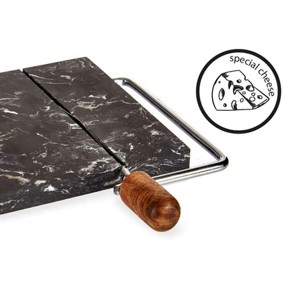 Planche à découper le fromage avec fil en marbre noir
