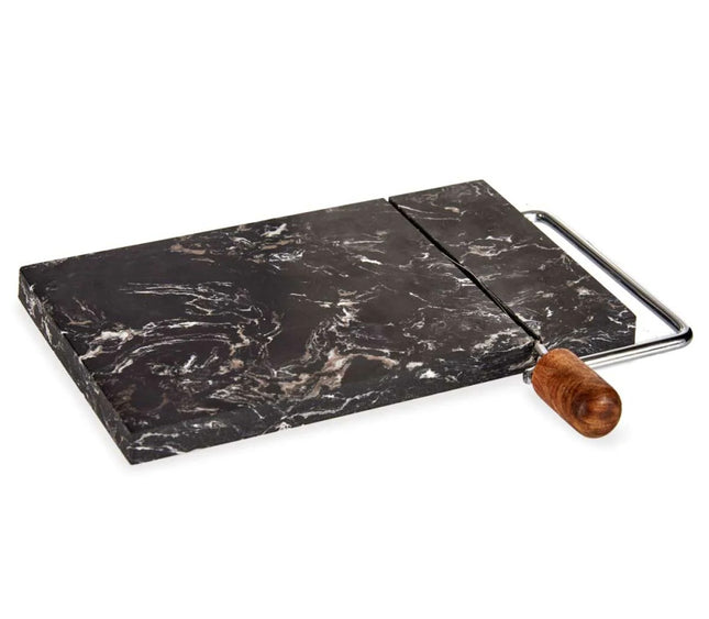 Planche à découper le fromage avec fil en marbre noir