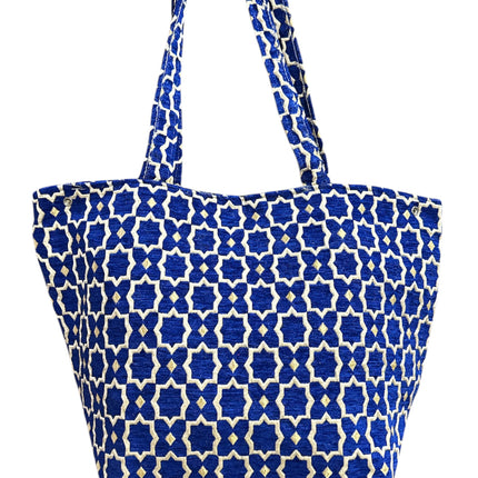 Cabas XL marocain fait main en velours avec des touches dorées - Sac fourre-tout