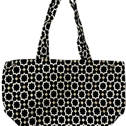 Sac Shopper Moyen en Velours Fait Main Marocain avec Accents Dorés - Fourre-tout - Gris