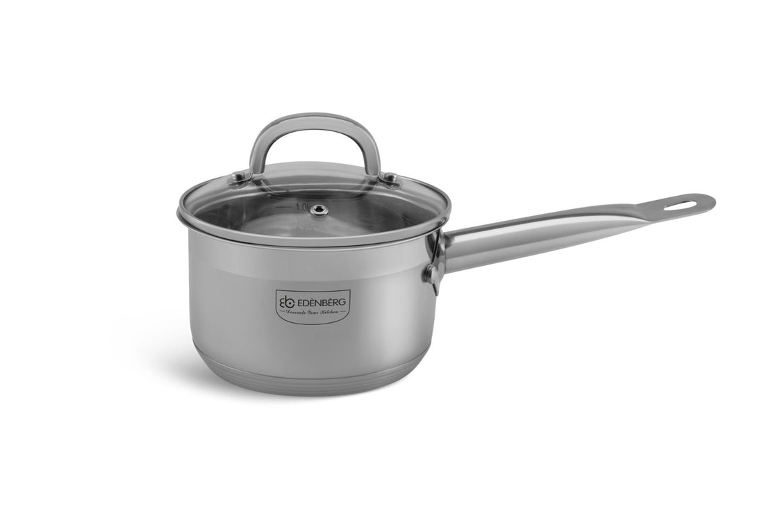 Edënbërg Classic Line - Edelstahl-Stielkasserolle - 1,3 Liter - Ø 14 cm