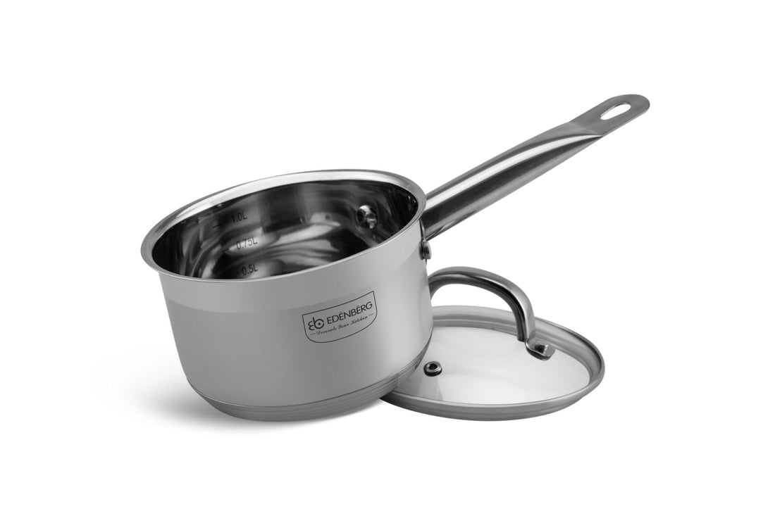 Edënbërg Classic Line - Edelstahl-Stielkasserolle - 1,3 Liter - Ø 14 cm