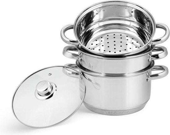 Edënbërg Classic Line - Dampfkochtopf-Set - Ø 22 cm - 4-teilig - 9-lagiger Boden