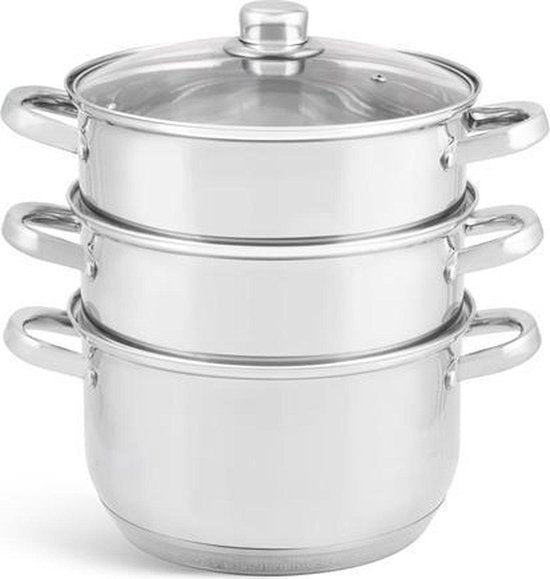 Edënbërg Classic Line - Dampfkochtopf-Set - Ø 22 cm - 4-teilig - 9-lagiger Boden
