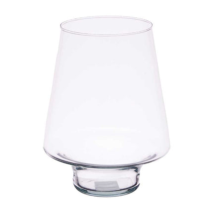 Vase conique à pied en verre