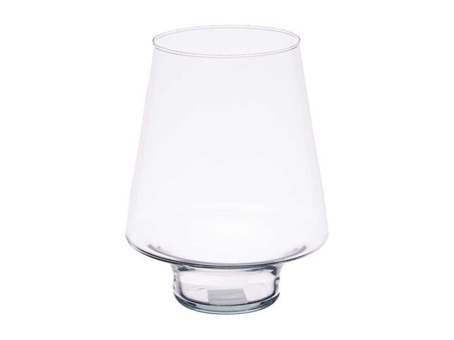 Vase conique à pied en verre