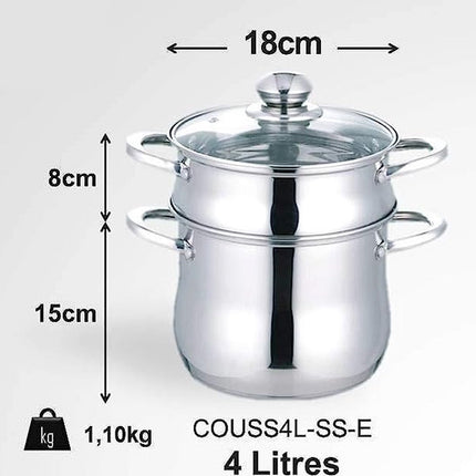 Couscoussier/cuiseur vapeur en inox