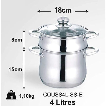 Couscoussier/cuiseur vapeur en inox
