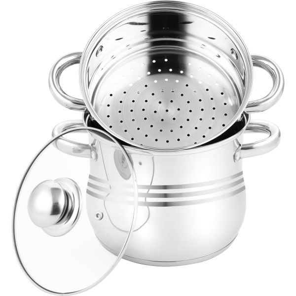 Hakal couscoussier RVS voor inductie – 3-in-1 stoompan en kookpan, 4 tot 16 L – foto 10
