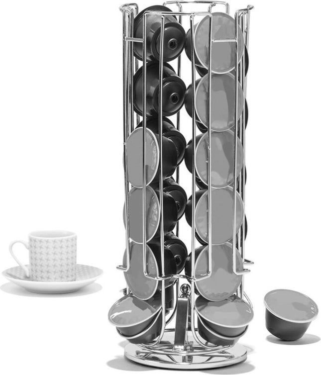Distributeur de capsules rotatif en métal - 24 capsules