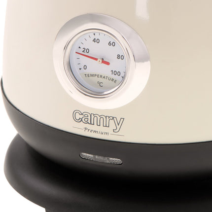 Camry CR 1344 - Bouilloire électrique avec thermomètre - 1,7 litre - Crème
