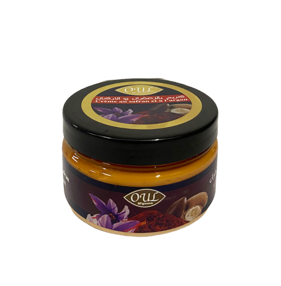 cream with saffron and rose