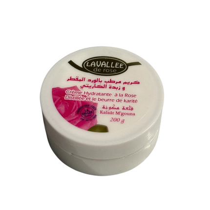 Crème Hydratante à la Rose La Vallée au Beurre de Karité – 200g – Pour Peaux Sèches et Sensibles