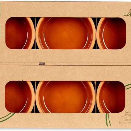 La Dehesa - Lot de 6 coupelles à crème brûlée en terre cuite marron 12cm