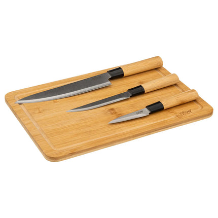 Planche à découper avec 3 couteaux - L 35 x l 25 x H 4 cm