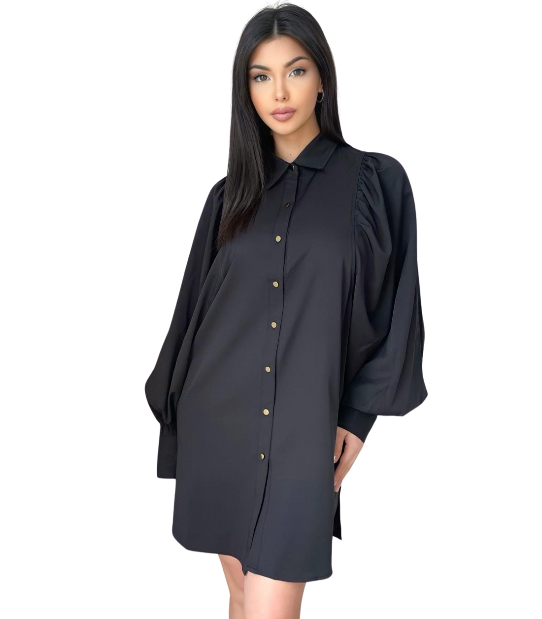 Luna blouse dames – in zwart, wit, beige en olijfgroen, maat S, M en L – foto 5